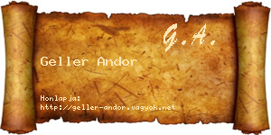 Geller Andor névjegykártya